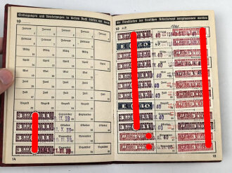 Deutsche Arbeitsfront Mitgliedsbuch eine Angehörigen aus München, datiert 1939