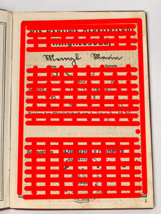 Deutsche Arbeitsfront Mitgliedsbuch eines...