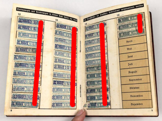 Deutsche Arbeitsfront Mitgliedsbuch eines Angehörigen des Gaus Württbg.-Hohenz., Stuttgart, datiert 1940