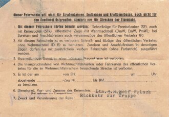 Kleiner Wehrmachtsfahrschein Teil 1 - für eine...