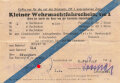 Kleiner Wehrmachtsfahrschein Teil 1 - für eine Zugfahrt von Güstrow über Ulm nach Stuttgart, datiert 1945