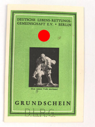 DLRG Grundschein für einen Mann aus Stuttgart-Degerloch, 1941