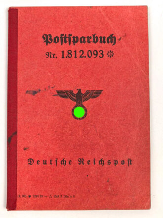 Deutsche Reichspost "Postsparbuch" eintragungen bis 1945