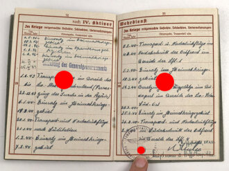 Wehrpaß Luftwaffe, eingestellt am 1.5.41 bei Luftnachrichten Kompanie Fliegerhorst Wels.