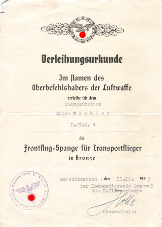 Wehrpaß Luftwaffe, eingestellt am 1.5.41 bei Luftnachrichten Kompanie Fliegerhorst Wels.