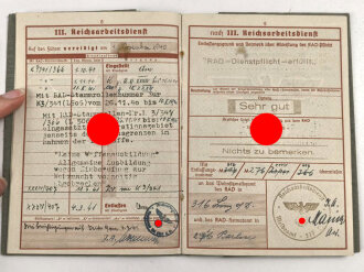 Wehrpaß Luftwaffe, eingestellt am 1.5.41 bei Luftnachrichten Kompanie Fliegerhorst Wels.