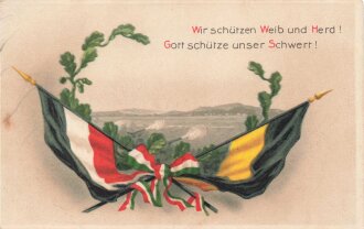 1. Weltkrieg, Ansichtskarte "Wir schützen Weib...