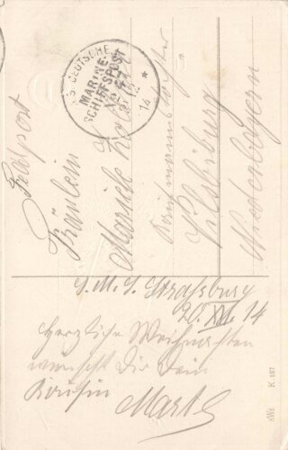 1. Weltkrieg, Ansichtskarte "Einen herzlichen...