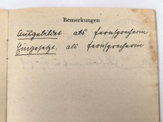 Personalausweis, einer Luftnachrichtenhelferin, ausgestellt in Königsberg