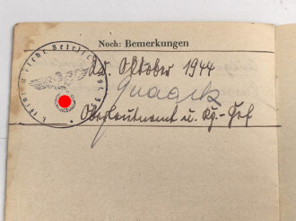 Personalausweis, einer Luftnachrichtenhelferin, ausgestellt in Königsberg