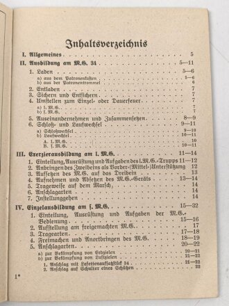 Das Kommandobuch, Band 3 "M.G. 34 Ausbildung der...