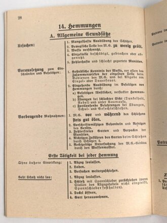 Das Kommandobuch, Band 3 "M.G. 34 Ausbildung der M.G.-Schützen am l. und f. M.G." datiert 1938, 32 Seiten, DIN A6,