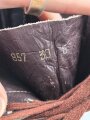 Luftwaffe, Paar Stiefel für Fallschirmjäger. Ungetragenes Paar in sehr gutem Zustand, rotbraune Ausführung, Sohlenlänge knapp über 32cm . In dieser Qualität selten