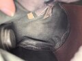 Luftwaffe, Gasmaskenbeutel  für Fallschirmjäger. Getragenes Stück, Hersteller bwz. Druckknöpfe und Reissverschluss gängig.. Der D-Ring an Beutel mit älterer Reparaturstelle