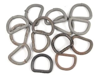 Konvolut D-Ringe aus Wehrmachtsbeständen. Eisen, meist 33mm Breit