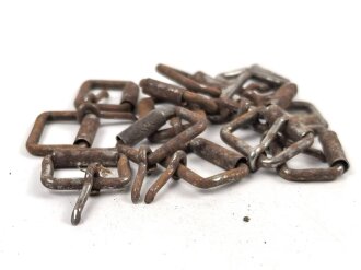Eiserne Dornschnalle Wehrmacht. etwa 19mm Breit, angerostet, 13 Stück
