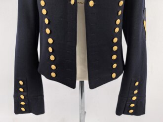 Kriegsmarine, dunkelblaue Paradejacke für einen Maschinenobergefreiten. Kammerstück von 1936, die Effekten original vernäht. Guter Zustand