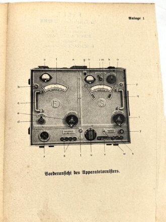 D 940/4 "Tornisterfunkgerät f - Torn. Fu f." datiert 1937, 36 Seiten plus Anhänge, DIN A5