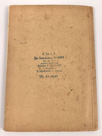 D 940/4 "Tornisterfunkgerät f - Torn. Fu f." datiert 1937, 36 Seiten plus Anhänge, DIN A5