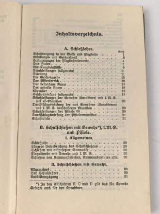 H. Dv. 240 "Schiesvorschrift für Gewehr (Karabiner), leichts Maschiengewehr, Pistole usw." datiert 1937, 162 Seiten, unter DIN A5