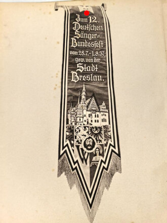 Deutsches Sängerbundfest Breslau 1937, "Deutsches Volk - Singendes Volk"datiert 1937, 164 Seiten, DIN A4