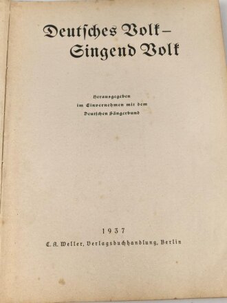 Deutsches Sängerbundfest Breslau 1937, "Deutsches Volk - Singendes Volk"datiert 1937, 164 Seiten, DIN A4