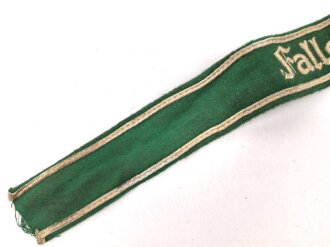 Luftwaffe,  Ärmelband "Fallschirm-Jäger Rgt. 1" für Unteroffiziere. Getragenes Stück in gutem Zustand, Länge 47cm