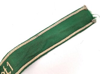 Luftwaffe,  Ärmelband "Fallschirm-Jäger Rgt. 1" für Unteroffiziere. Getragenes Stück in gutem Zustand, Länge 47cm