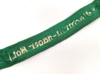 Luftwaffe,  Ärmelband "Fallschirm-Jäger Rgt. 1" für Unteroffiziere. Getragenes Stück in gutem Zustand, Länge 47cm