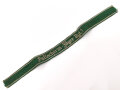 Luftwaffe,  Ärmelband "Fallschirm-Jäger Rgt. 1" für Unteroffiziere. Getragenes Stück in gutem Zustand, Länge 47cm
