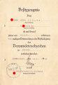 Besitzzeugnis zum Verwundetenabzeichen in schwarz, augestellt 1942 für einen SS-Mann, gelocht