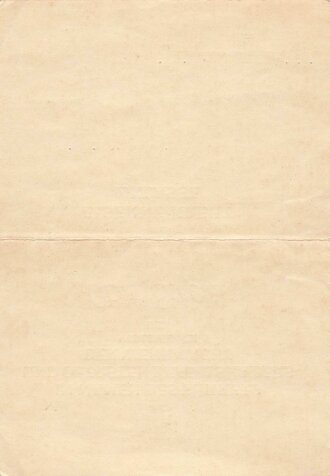 Verleihungsurkunde für das Eiserne Kreuz 2. Klasse 1939, ausgestellt am 7.2.1944