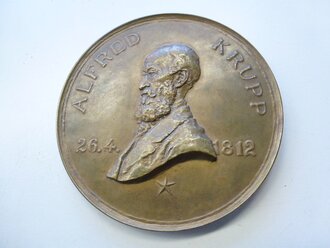 Jubiläumsmedaille Friedrich Krupp AG 1812-1912, Bronze, Durchmesser 80mm, in Schachtel