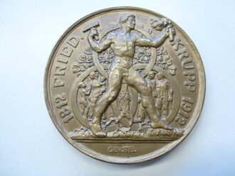 Jubiläumsmedaille Friedrich Krupp AG 1812-1912, Bronze, Durchmesser 80mm, in Schachtel