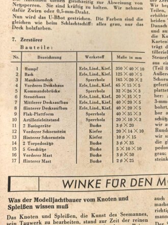 "Die Seekiste"- Zeitschrift zur Förderung des Schiffsmodellbaus Heft 10, 3. Jahrgang, 5. Oktober 1943