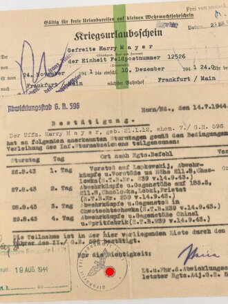 Sturmtagebescheinigung  für einen Angehörigen...