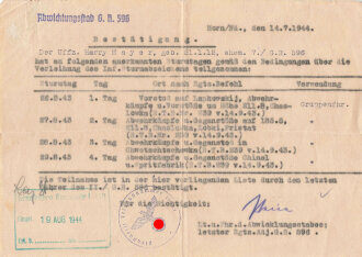 Sturmtagebescheinigung  für einen Angehörigen...