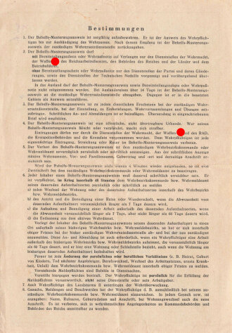 Behelfs-Musterungsausweis eines Langwirts als...