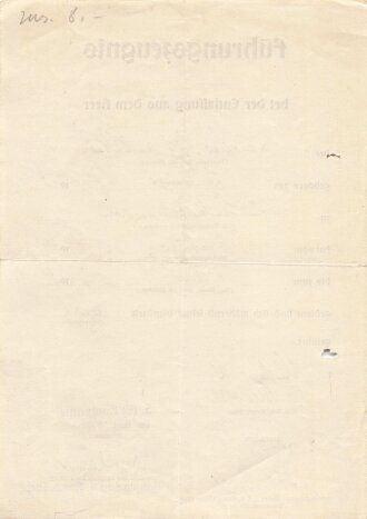 Führungszeugnis bei der Entlassung aus dem Heer, datiert 1939