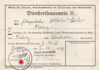 "Dienstreiseausweis II" Gültig für...