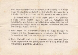 "Dienstreiseausweis II" Gültig für...