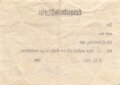 Erlaubnisschein um bis 3 Uhr außerhalb der Kaserne zu sein, datiert 1940, unter DIN A6