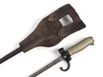 Frankreich, Epee Seitengewehr Modell 1886 Lebel, in Koppelschuh
