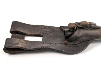 Frankreich, Epee Seitengewehr Modell 1886 Lebel, in Koppelschuh