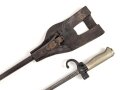 Frankreich, Epee Seitengewehr Modell 1886 Lebel, in Koppelschuh