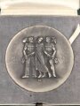 III.Reich, Medaille für langjährige Mitarbeit im Dienste der Pfälzischen Wirtschaft, Zink versilbert, Durchmesser 79 mm, im Etui