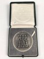 III.Reich, Medaille für langjährige Mitarbeit im Dienste der Pfälzischen Wirtschaft, Zink versilbert, Durchmesser 79 mm, im Etui