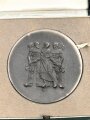 III.Reich, Medaille für langjährige Mitarbeit im Dienste der Pfälzischen Wirtschaft, Zink versilbert, Durchmesser 79 mm, im Etui