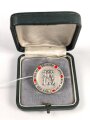 III.Reich, tragbare Medaille für langjährige Mitarbeit im Dienste der Pfälzischen Wirtschaft, Zink versilbert, Durchmesser 31 mm, im Etui
