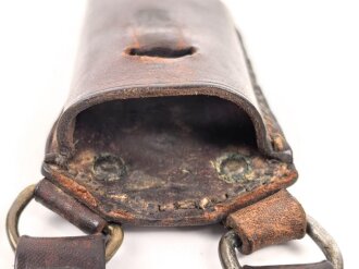 Dunkelbrauner Koppelschuh, wohl für eine forstliche Blankwaffe